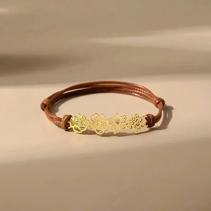 Personalized Birth Flower Bracelet