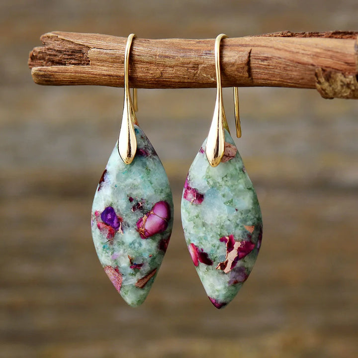 Fuchsite Jasper Drop Earrings