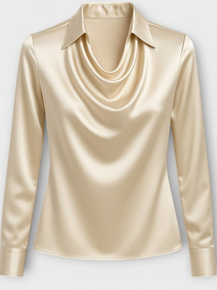 Nyx | Elegant Draped Neckline Women’s Top